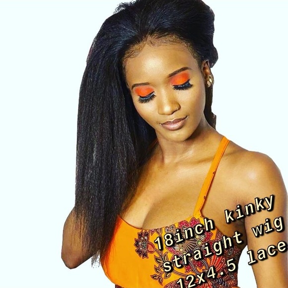 18 inch kinky straight wig.
